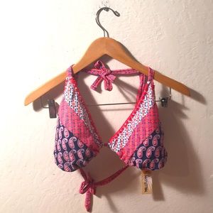 NWT Wallflower Paisley String Bikini Top